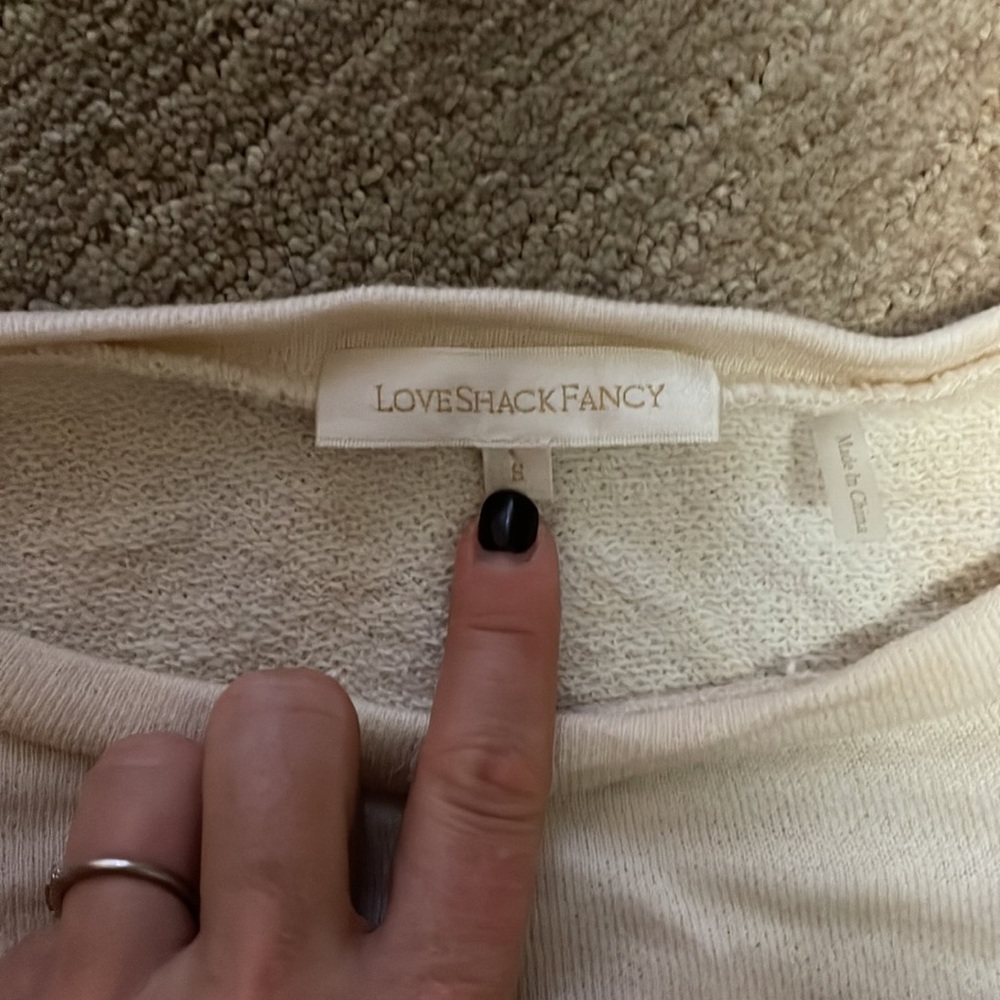 LoveShackFancy Ruffled Cropped Sweatshirt - Picture 4 of 5